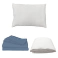 thumbnail image 1 of Protector Spring Air Individual + Sábanas Basic Azul Acero + Almohada Frosty, 1 of 7