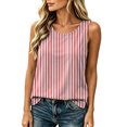 thumbnail image 5 of Uootdi Boho Tops for Women Crew Neck Sleeveless Vertical Stripe Print Soft Woven Camisole Tops for Women Loose Fit Airy Comfortable Womens Summer Tops, 5 of 9