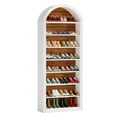 thumbnail image 2 of Tribesigns Shoe Storage Cabinet, 8-Tier Tall White Shoe Organizer Cabinet, Large Wooden Freestanding Shoe Rack for Closet Entryway, 2 of 14