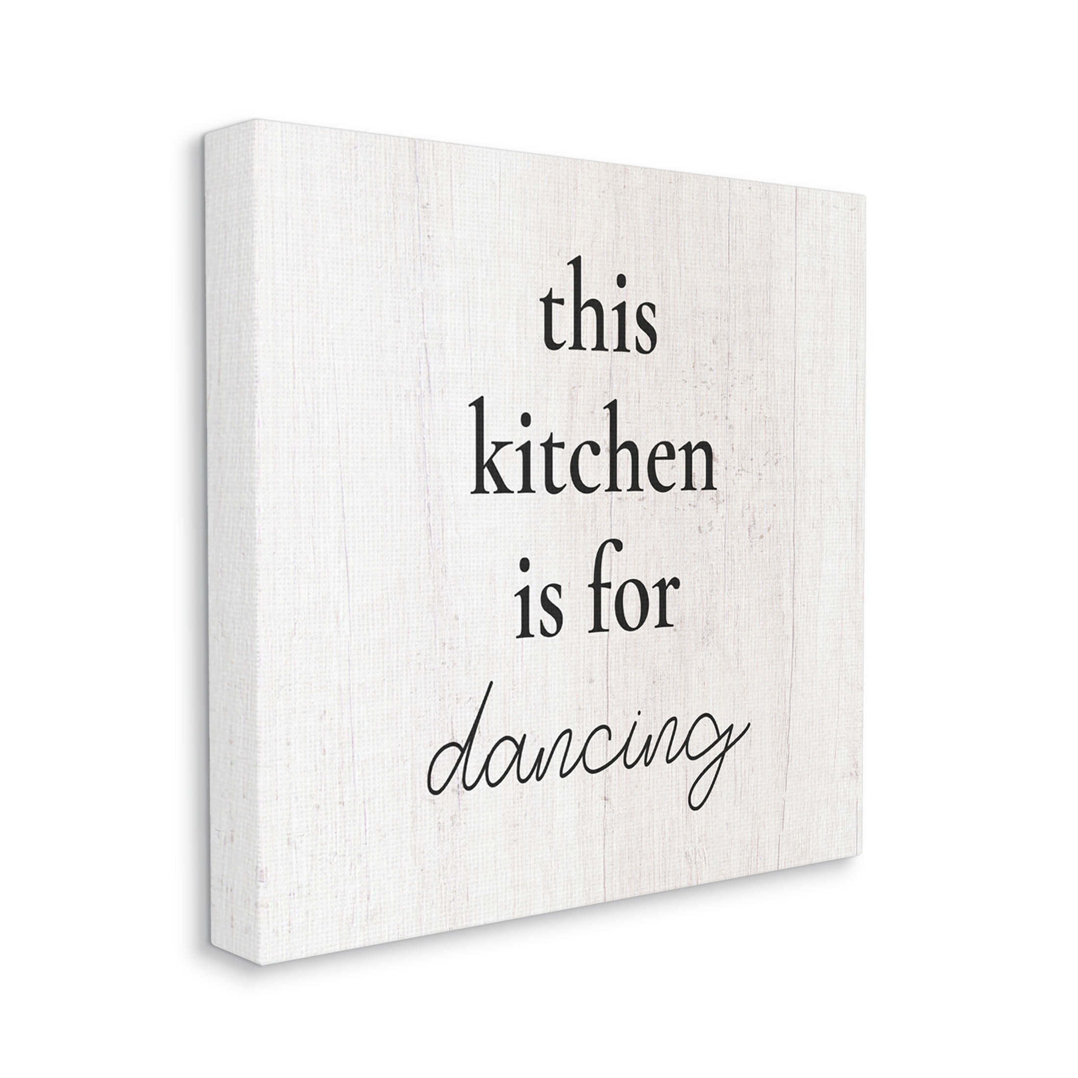 This Kitchen Is For Dancing Phrase Inspirational Graphic Art Gallery Wrapped Canvas Print Wall Art