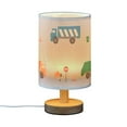 thumbnail image 2 of Garbage and Mixer Truck Bedside Table Lamp LED Warm Lights with USB Charging Port Retro Cylinder Desk Lamps, 2 of 7