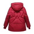 thumbnail image 6 of iOPQO Puffer Jacket Women Winter Parka for Women Winter Clothing for Women Zip Jacket Women Womens Puffer Jacket with Hood Womens Warm Jacket Women's Outerwear Red XL, 6 of 6