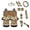 Aztec Ethnic Stripe, variant on Psesaysky 14 Piece Navajo Car Seat Cover Set Full Interior Protection with Highland Cattle Front Rear Seat Covers Steering Wheel Cover Car Gear Shift Handbrake Covers Seat Belt Pads Cup Mat