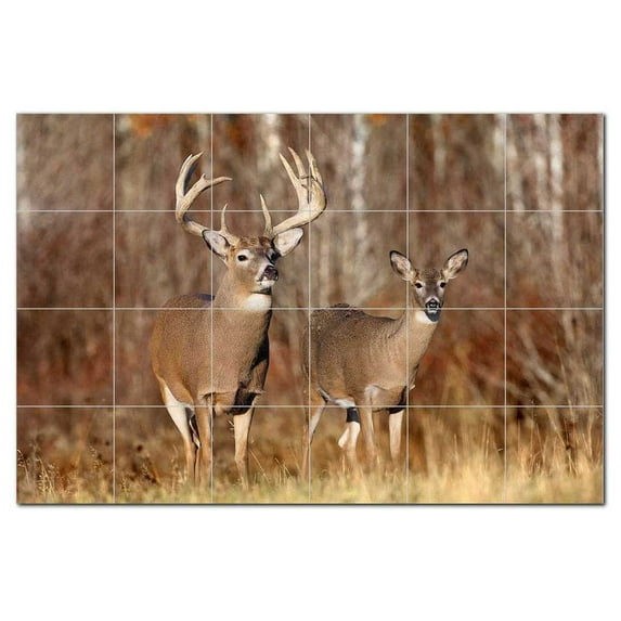 Deer Ceramic Tile Mural Kitchen Backsplash Bathroom Shower, 402711-S64