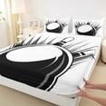 thumbnail image 2 of jejeloiu Bowling Game Bed Sheets,Sport Theme King Sheets,White Black Sheet Set For Boys Kids,Luxury Bedroom Decor,4-Piece, 2 of 7