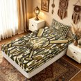 thumbnail image 4 of meiyoeat Rustic Camo Baseball Twin Sheets for Boys, Grunge Camouflage Bat Bedding, Olive, 3 Pieces, 1 Flat Sheet, 1 Fitted Sheet and 1 Pillowcase, 4 of 6
