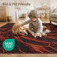 thumbnail image 4 of ODIKA 8'x10' Washable Area Rug Durable, Non-Slip Volcano Crimson Deep Flow Cracked Rock Formation Vortex Pile for Living Room, Under Sectional, Family, 4 of 7