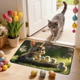 thumbnail image 7 of AZXY Easter Bunny Chick Rug 23.6"x15.8", Cute Floral Egg Nest Non-Slip Stain-Resistant Entryway Doormat, Washable Indoor Outdoor Area Rug for Bedroom Living Room Kitchen Easter Decorations, 7 of 7