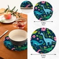 thumbnail image 3 of SKYSONIC 2 Pieces Cartoon Dinosaurs Pot Holders Set, Trivet Tropical Leaves Flowers Hot Pads Potholder Cotton for Kitchen Weave Pot Mat Cooking Baking Decor Home, 3 of 7