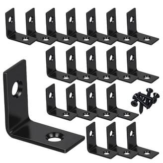8-Pack 5x5 Inch Stainless Steel L-Bracket – Heavy Duty Shelf Support Corner Brace, 8 Holes, Thick 0.12", With Screws, Silver Finish