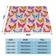 thumbnail image 4 of XMXT Throw Blanket, Vintage Pink Colorful Butterfly Machine Washable Blankets for Sofa, 40 x 30 inches, 4 of 9