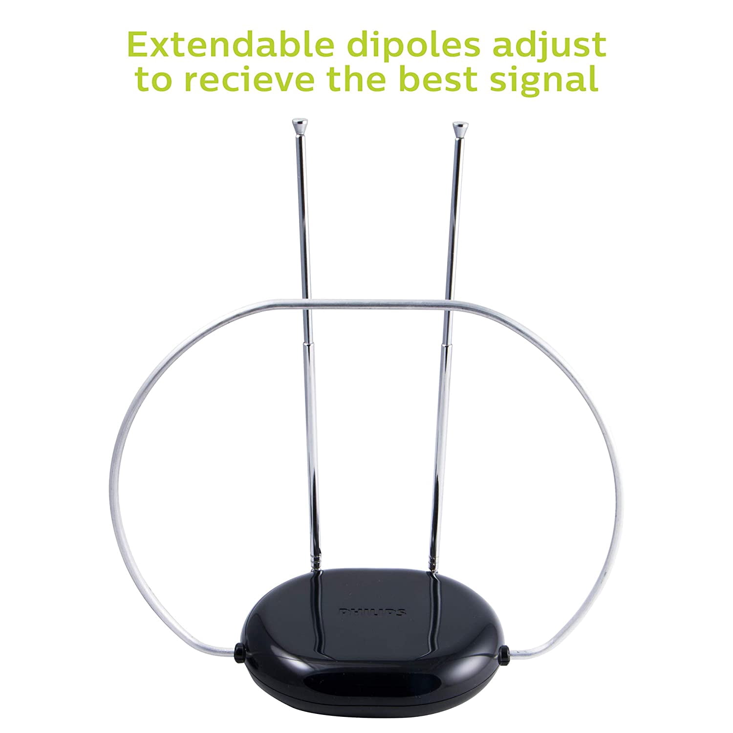 Philips Indoor TV Antenna with 5 ft Coxial Cable, 30 Miles Reception Range