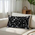 thumbnail image 6 of Black White Floral Throw Pillow Covers Gray Leaf Watercolor Botanical Spring Decorative Lumbar Pillow Cover Rectangle Cushion Case for Sofa Couch Bed Living Room Bedroom 12 X 20 Inches, 6 of 9
