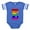 Royal Blue, variant on - Rainbow Letter E - Cute Infant Baby Football Bodysuit