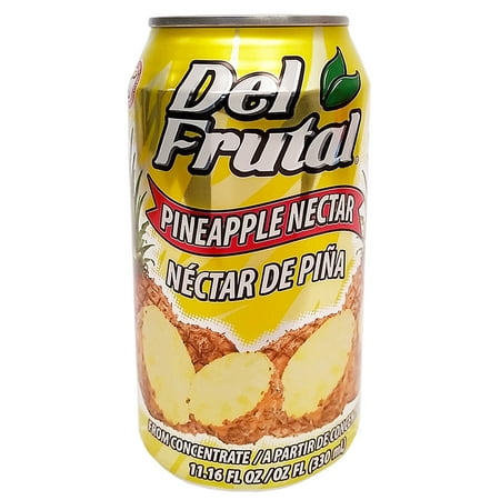 Del Frutal Pineapple Nectar 11.16 oz - Sabor Pina (Pack of