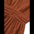 thumbnail image 4 of Vestidos de Mujer con Cuello en V Rojo Ladrillo L, 4 of 10