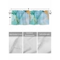 thumbnail image 4 of Valances for Windows Abstract Teal Rod Pocket Cafe Window Treatments Valance Curtains for Kitchen Bathroom Laundry Basement Windows 60"x14", 4 of 9