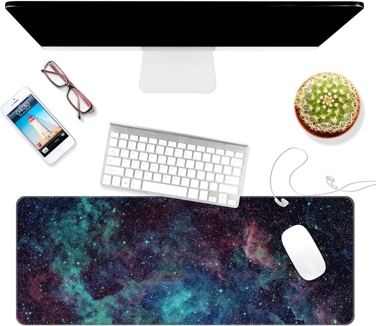 Thin Extended Gaming Mouse Pad （31.5 * 11.8 * 0.08 inch） with Stitched Edges Large Mousepad Long XXL Keyboard and Mouse pad Desk Mat for Gaming Office & Home - 2026 Calendar Holiday Schedule