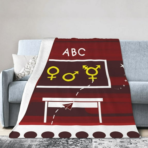 Vintage Chalkboards Graffiti Throw Blanket, Anti-Pilling Ultra-Soft Micro Fleece Cover Blanket for Bed Sofa, for All Seasons, 50"x40"