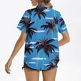 thumbnail image 3 of Hvot&aat Women's Hawaiian Short Sleeve Shirts Floral Tropical Print Button Down Tops Oversize Cool Blouses, 3 of 4