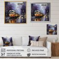 thumbnail image 4 of Designart "Train Industrial gracefulness Pointillism II" Transportation Wall Art Print, 4 of 5
