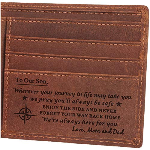 Mens Personalised Engraved Black Leather Coin Wallet Christmas Gift Dad Daddy 