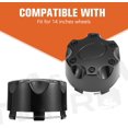 thumbnail image 3 of A & UTV PRO Black Tire Wheel Hub Caps Center Covers for Polaris Ranger RZR 800 900 XP 4 Turbo Accessories, Replace #1521509-521, 3 of 6