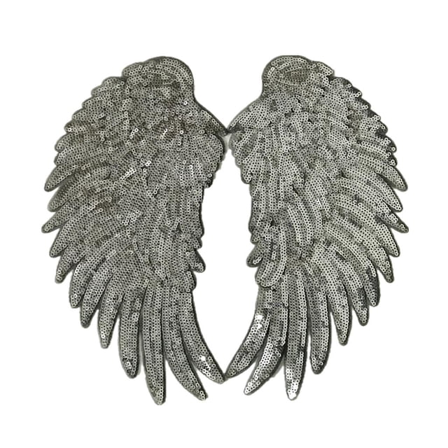 Parches de Lentejuelas perfecl 2 Uds Apliques Bordados Artesanales Plata