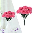 thumbnail image 2 of Pink 7 Head Artificial Carnation Bouquet with Stems, Faux Flowers for Vase Centerpiece and Party Decor, 2 of 7