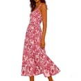 thumbnail image 2 of XUNKUSGA Summer Dresses for Women Fashion Floral Long Dresses Casual Sleeveless Flowy Aline Maxi Dresses with Pockets Casual Loose Tank Dresses S-2XL,Pink, 2 of 5