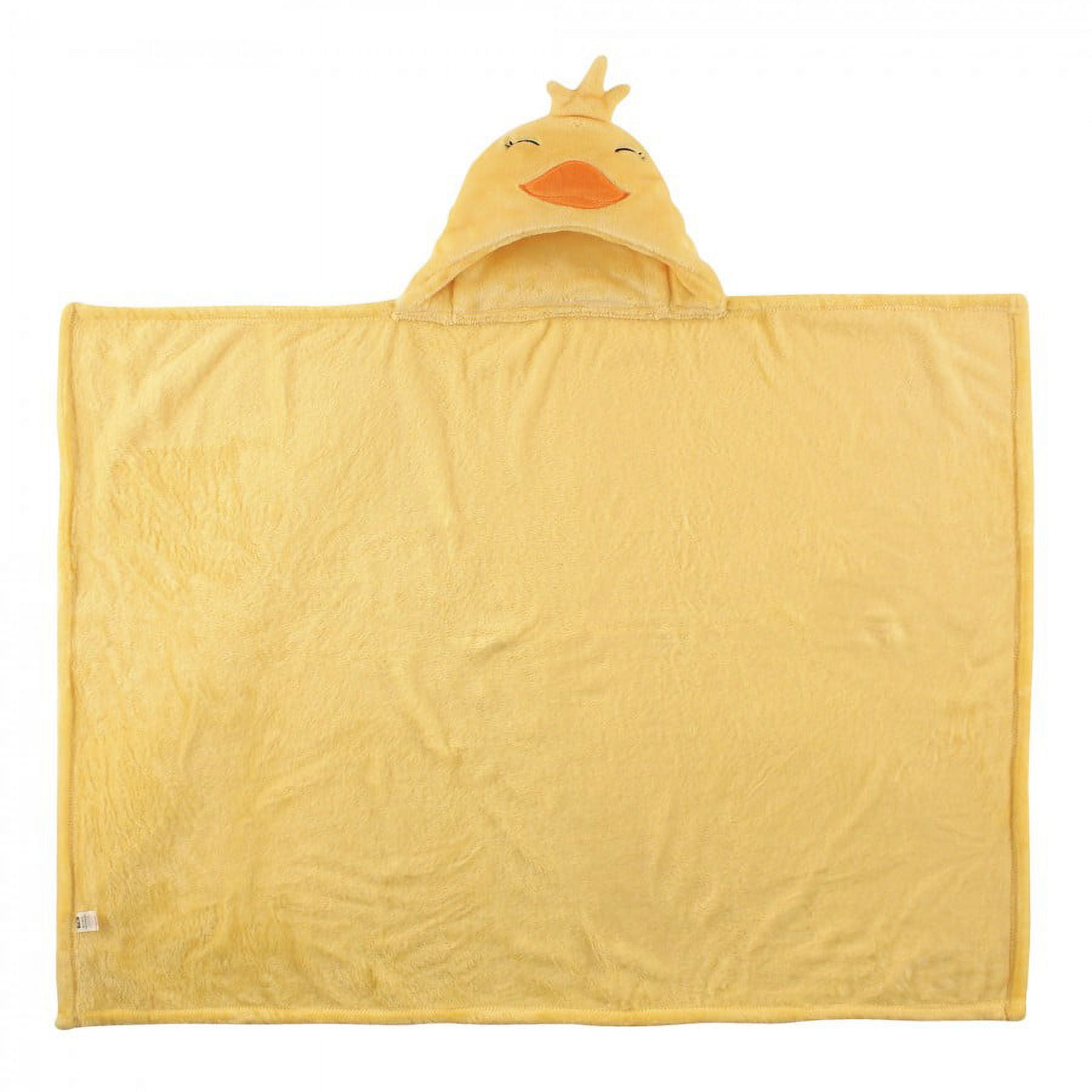 Hudson Baby Infant Hooded Animal Face Plush Blanket, Yellow Duck, One Size