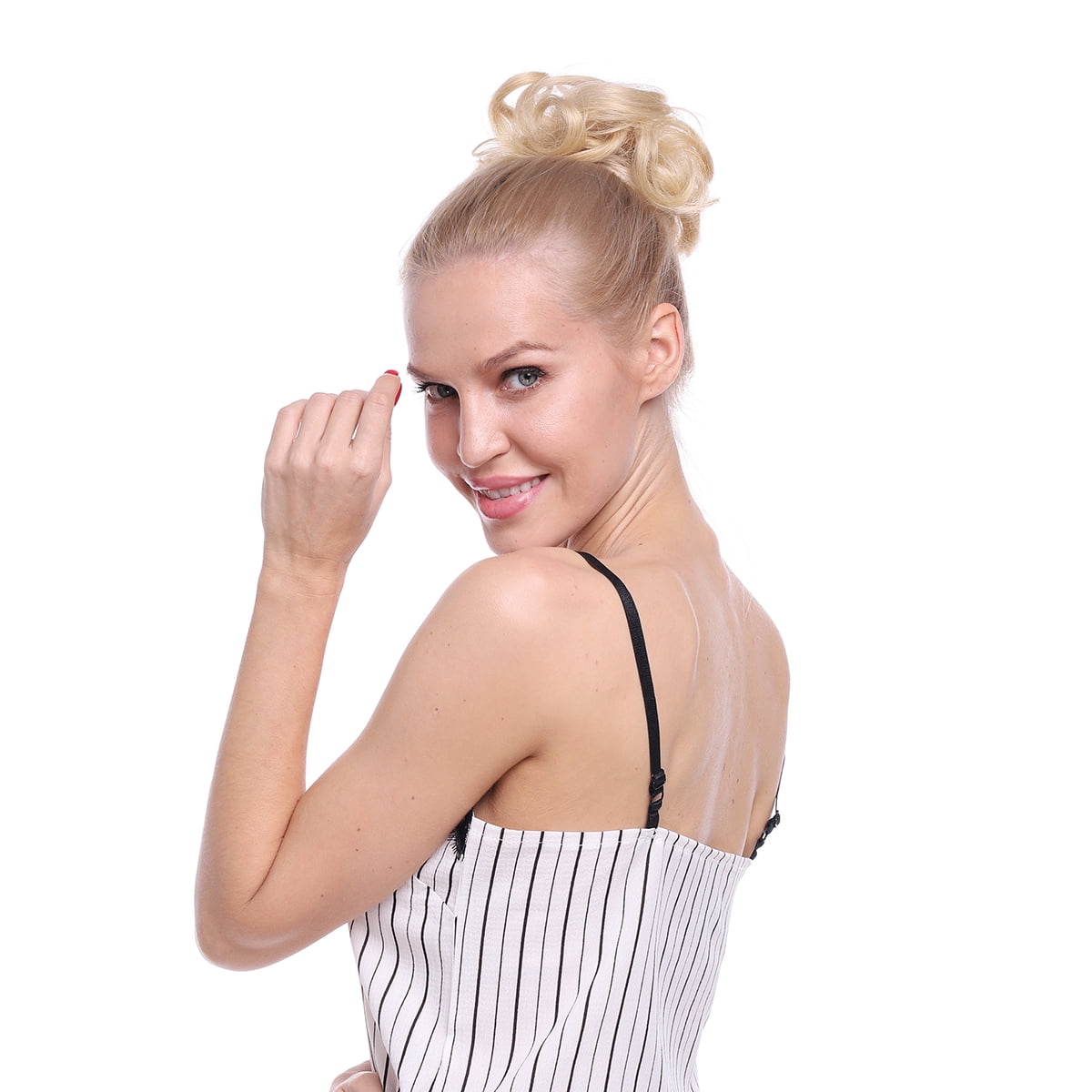 Snoilite Human Hair Bun Extensions Scrunchies Curly Updo Donut