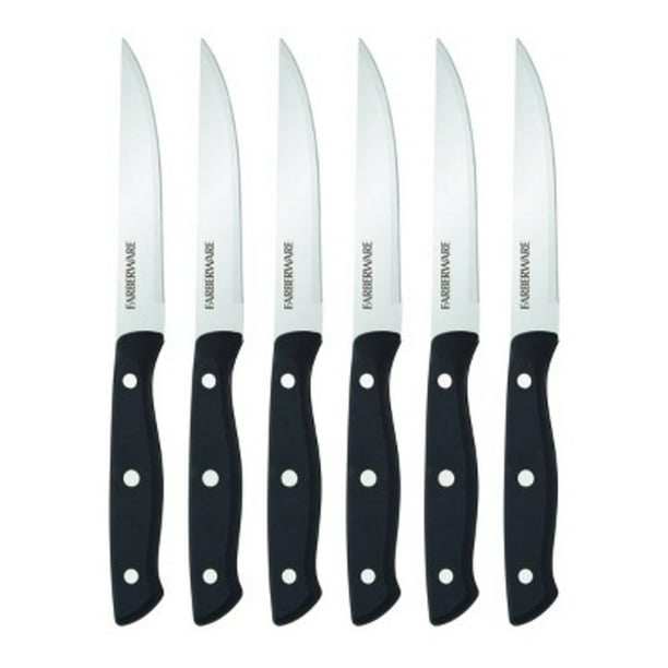 Farberware 6piece Stamped Triple Rivet Steak Knives in Black