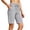 *Gray, variant on Women's Drawstring Elastic High Waist Knee Length Bermuda Shorts with Pockets,Summer Casual Walking Shorts Wine,Women's Plus L
