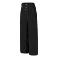 thumbnail image 6 of vigerkar Womens Casual Wide Leg Pants High Waisted Button Decor Loose Straight Long Trousers Dressy Palazzo Pant with Pockets Black, S, 6 of 6