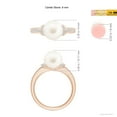 thumbnail image 5 of ANGARA Freshwater Cultured Pearl Ring with Diamond Collar in 14K Rose Gold for Women | June Birthstone, Birthday, Anniversary, Jewelry Gift for Women | Pearl Ring, 5 of 9