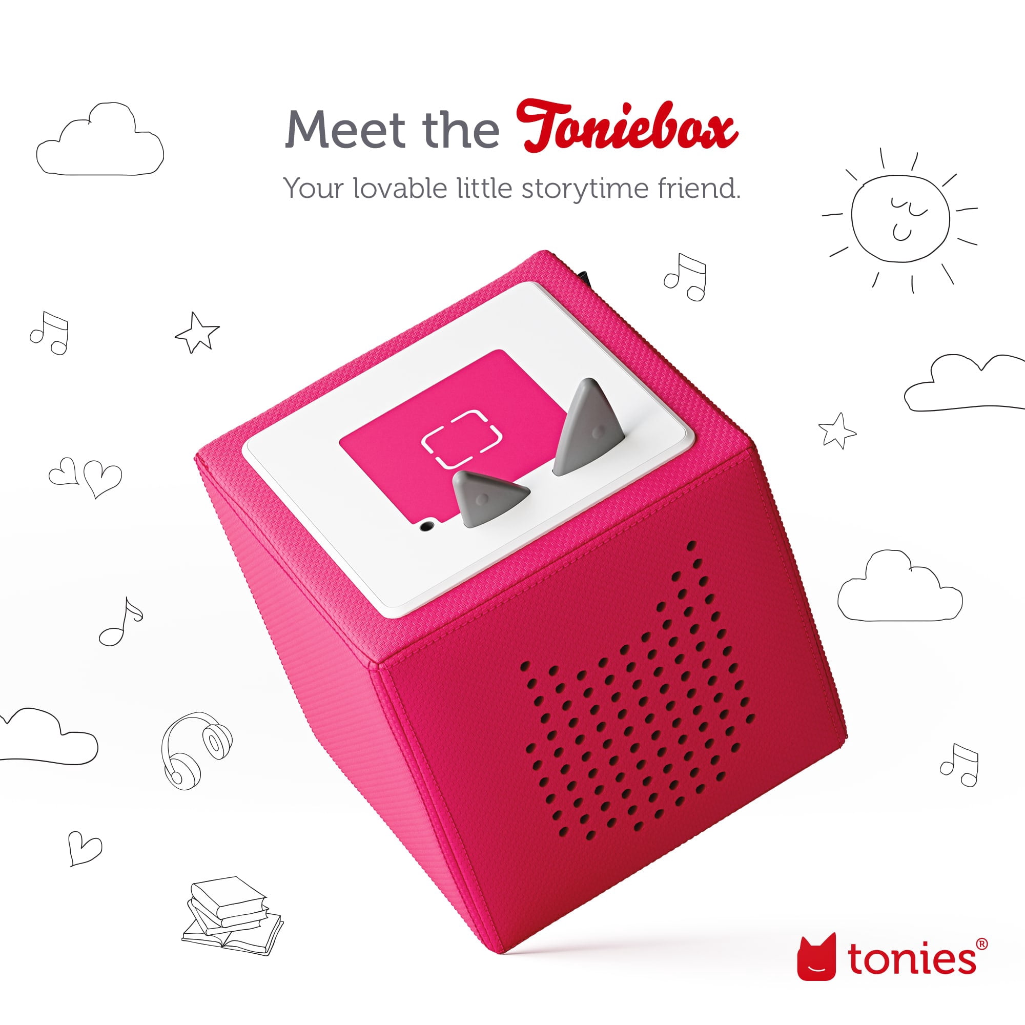 tonies Disney Toniebox 1 Screen-Free Audio Player Starter Set for Kids with Moana, Age Group 3+, Pink