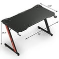 thumbnail image 4 of Homall 55 Inches Z-Shaped Gaming Desk Carbon Fiber Surface Desk with Cup Holder & Headphone Hook, Black, 4 of 7