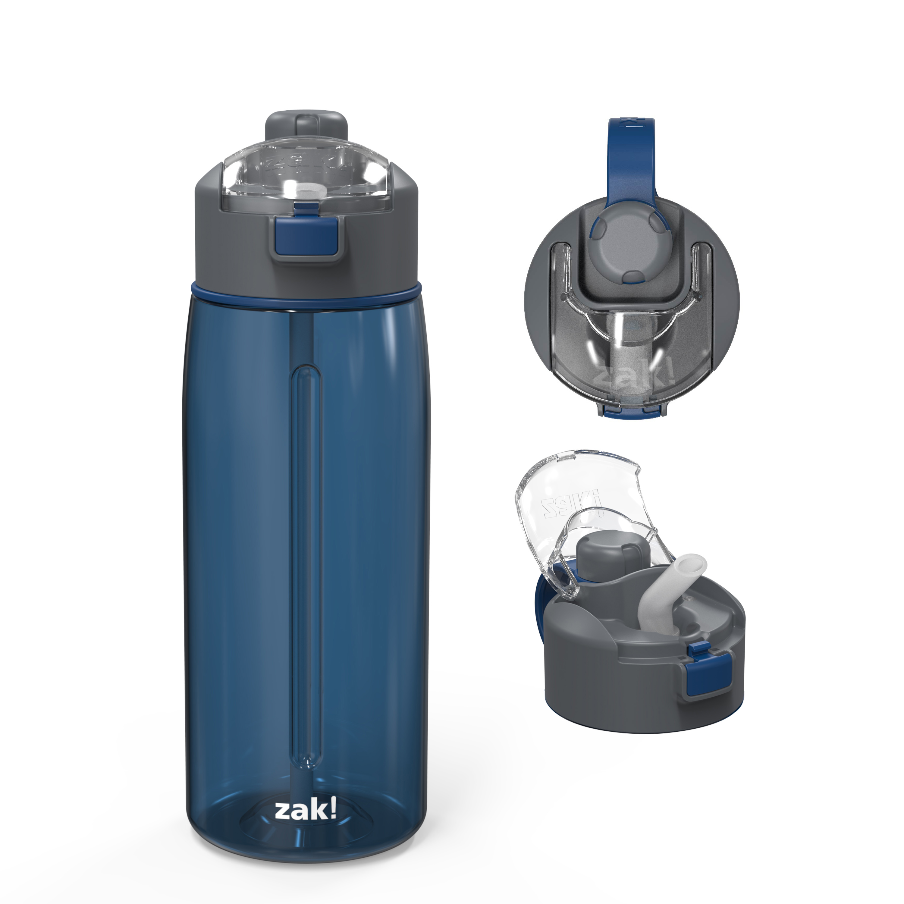 Zak 12 24 32 64 oz. Plastic Water Bottle Durable Tritan 2In1 Lid