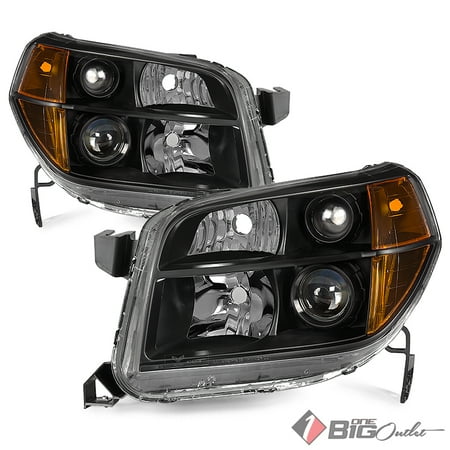 Aftermarket Projector Headlights - 2006-2008 Pilot Black Aftermarket Projector Headlights Driver+Passenger LH+RH Pair 2007