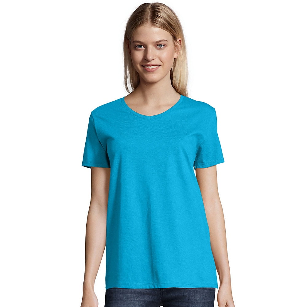 Hanes   Hanes Relaxed Fit Women's ComfortSoft® V Neck T Shirt, Style