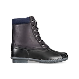 WEATHERPROOF VINTAGE Mens Black Mixed Media Pull Tab At Heel 