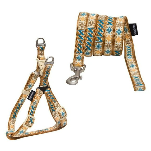 Touchdog HA7BRMD Designer Brodé Mode Chien Laisse & Combinaison de Collier, Motif Marron - Moyen