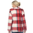thumbnail image 3 of White Mark Women's Plaid Sherpa Shacket Jacket, 3 of 5