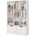 thumbnail image 4 of Modern Bookshelf, Bookcase Storage Cabinet with 2 Large Drawers and 9 Cubes, Wooden Standing Toy Shelf, Study Room Organization, Book Shelf for Nursery, Living Room, Office, Study, 4 of 7