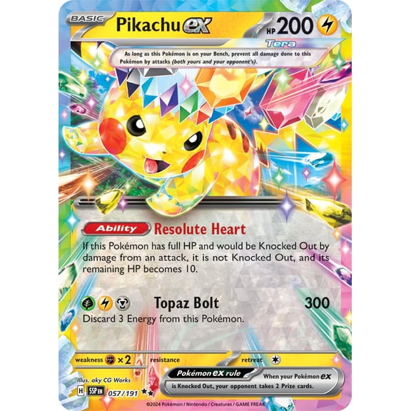 Carta coleccionable Pokémon Pikachu ex 057/191 Surging Sparks