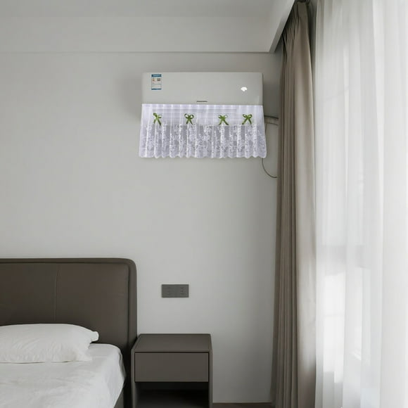Cortina protectora para aire acondicionado para salón y dormitorio, tejido de poliéster, resistente al viento, protectora, duradera, ligera y fácil de instalar