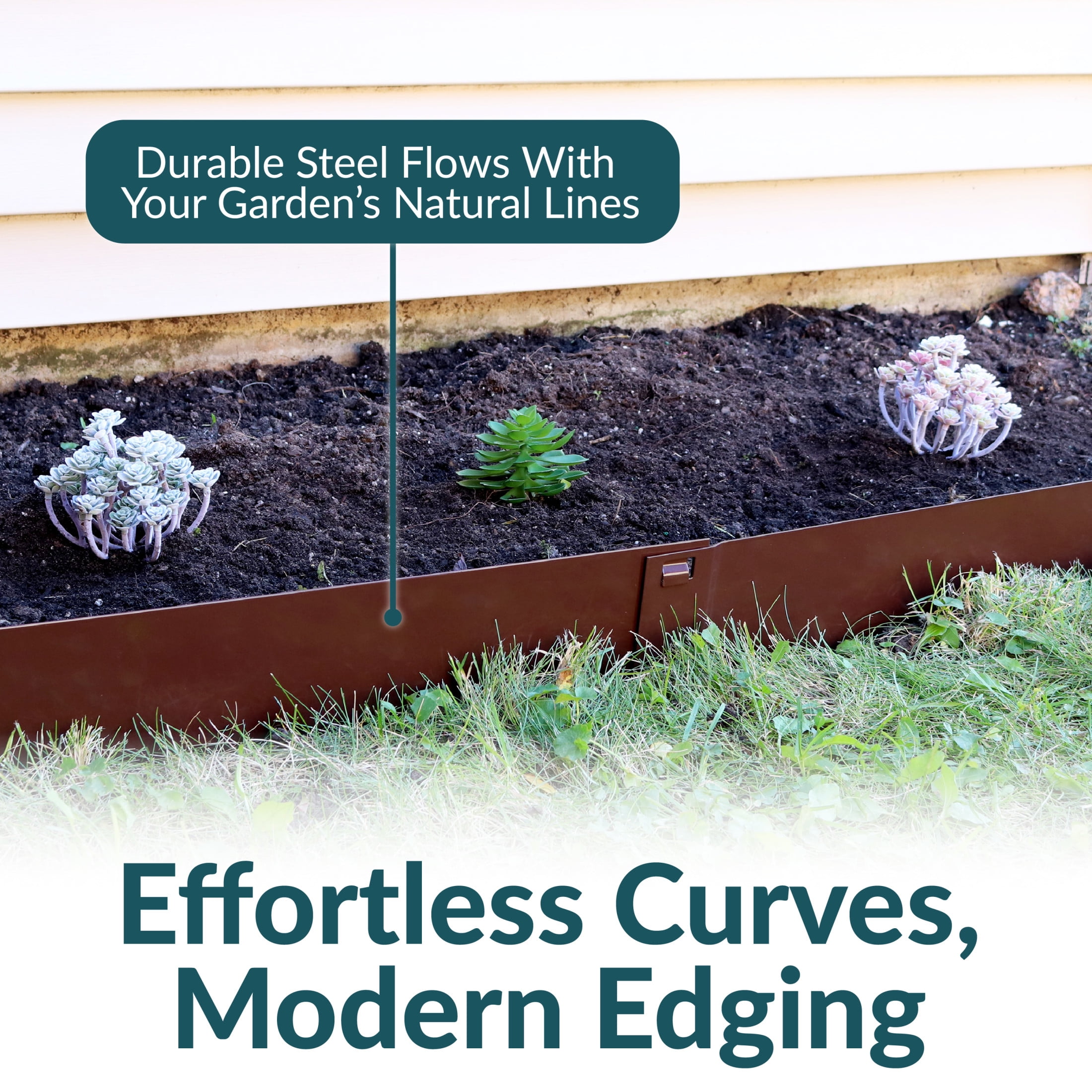 Sunnydaze 7" x 42" Brown Steel Landscape Edging Border (5 Pack)