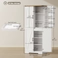 thumbnail image 3 of HOMCOM 72" Kitchen Pantry Cabinet, Farmhouse Kitchen Storage Cabinet, White, 3 of 10