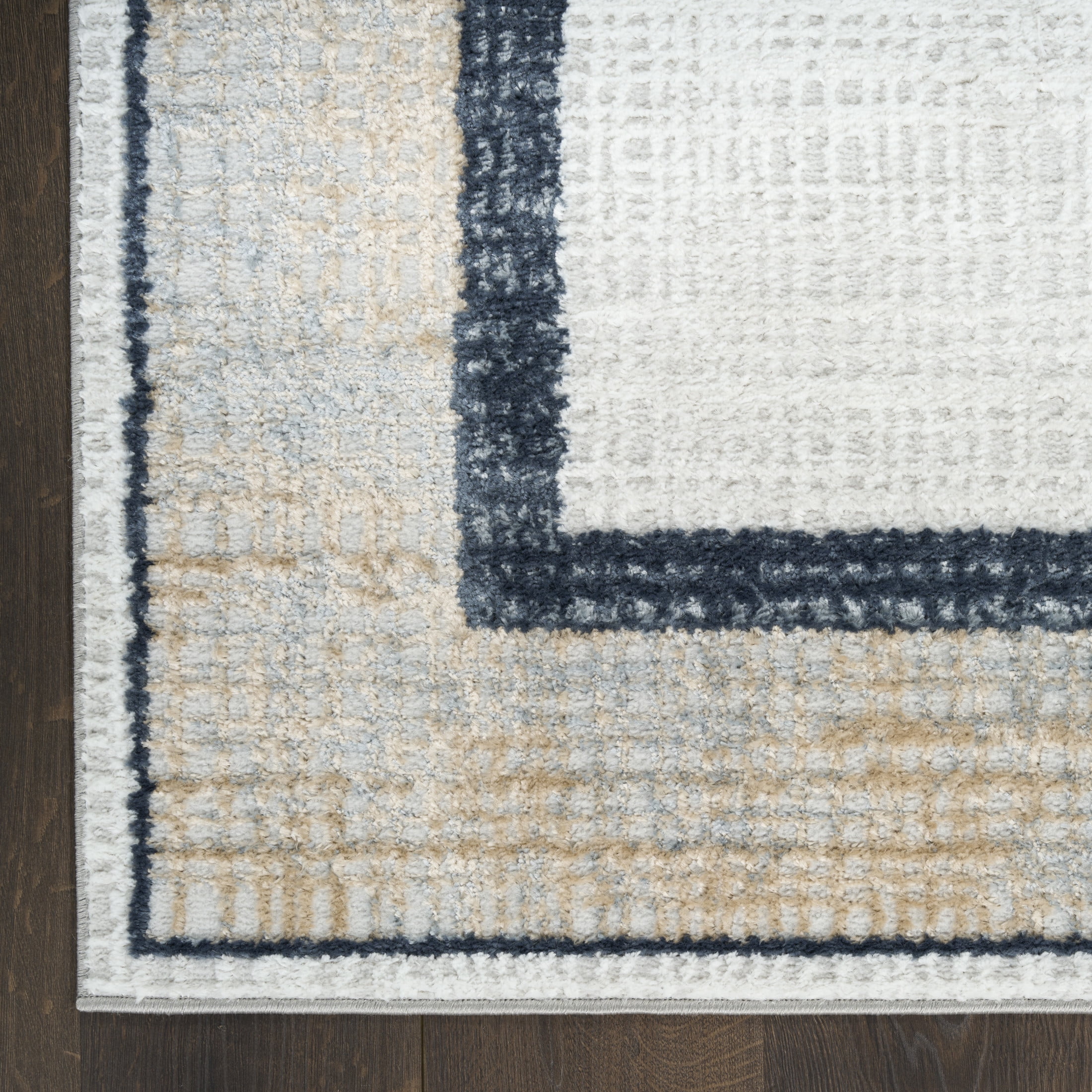 Nourison Dekor 5'3" x 7' Grey Navy Modern Indoor Rug